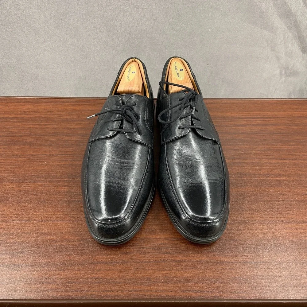 Florsheim Midtown 12136-001 Mens 9.5 D Dress Shoes Black Leather Moc Toe Oxford